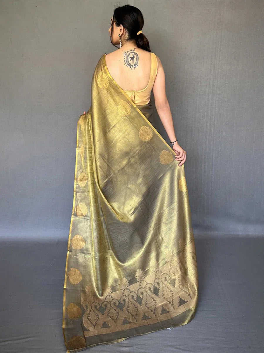 Black Silk Festive Wear Saree With Blouse Piece - EZBER