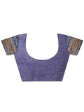 Blue Cotton Saree With Blouse Piece - EZBER