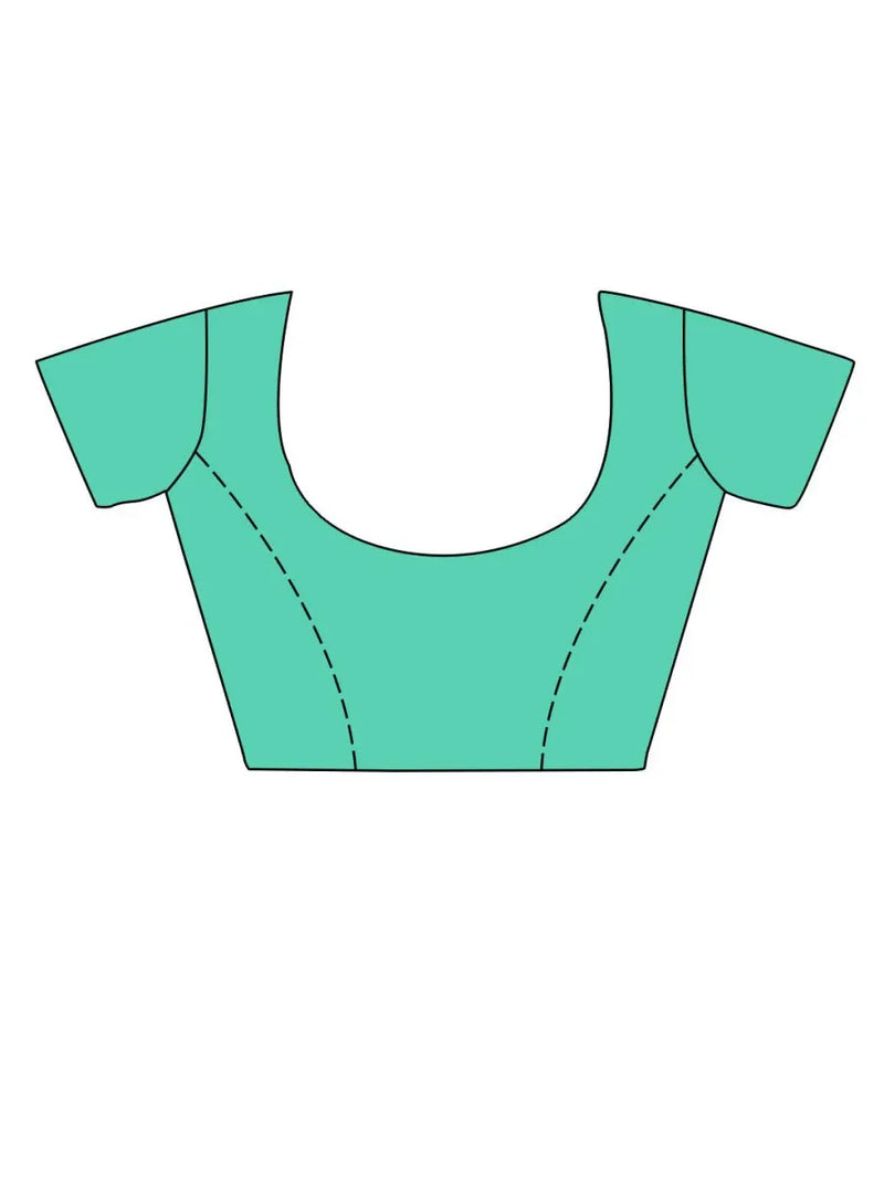 Blue Linen Festive Wear Saree With Blouse Piece - EZBER