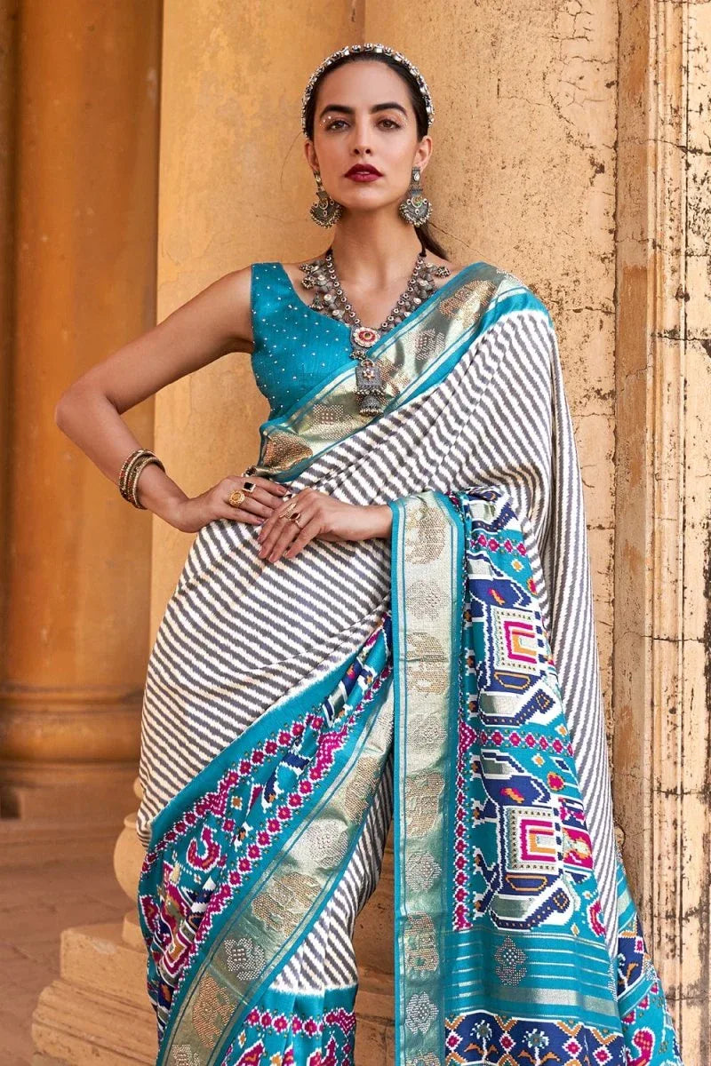 Blue Patola Saree - EZBER