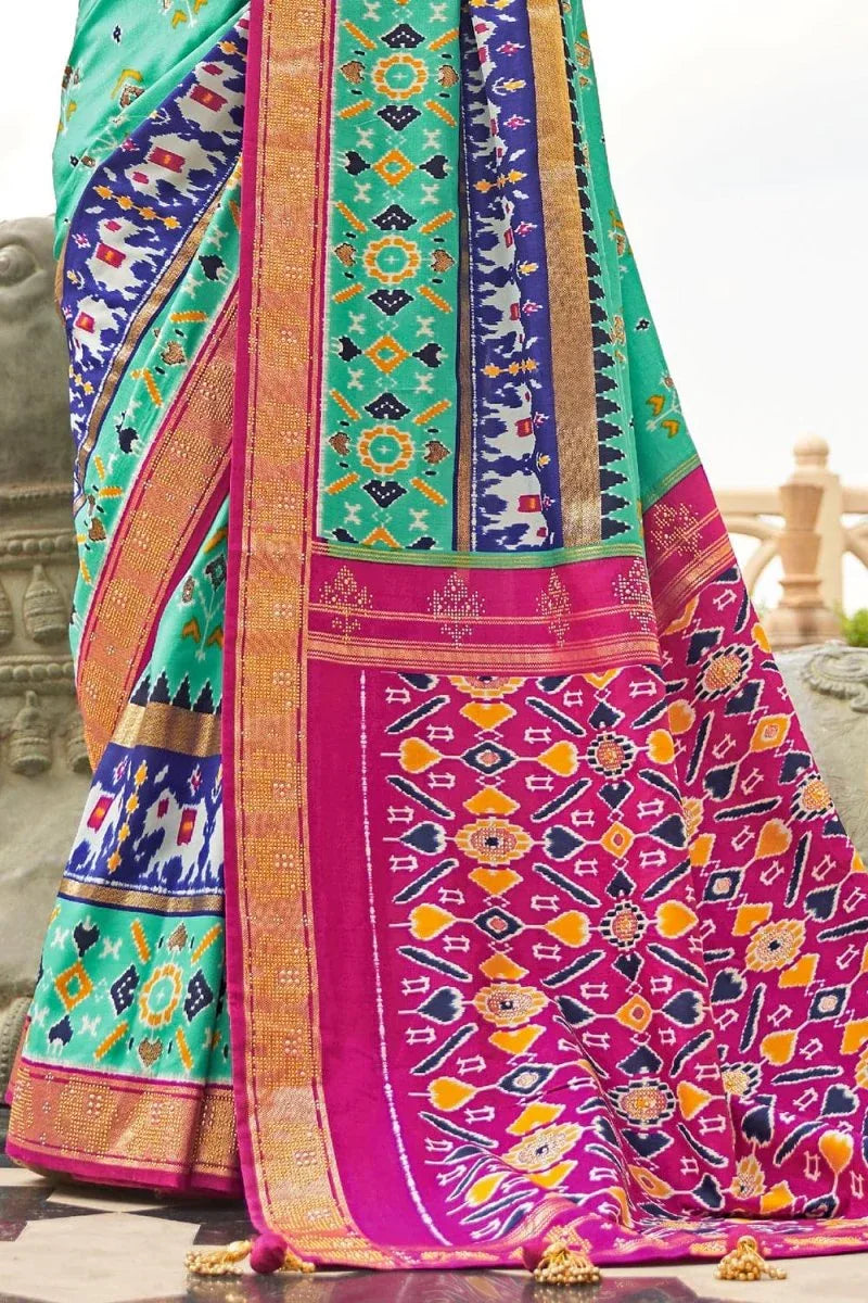 Blue Patola Saree - EZBER