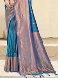 Blue Silk Brocade Saree | EZB SI04 BUPLK1002 - EZBER