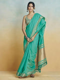 Blue Silk Festive Wear Saree With Blouse Piece - EZBER