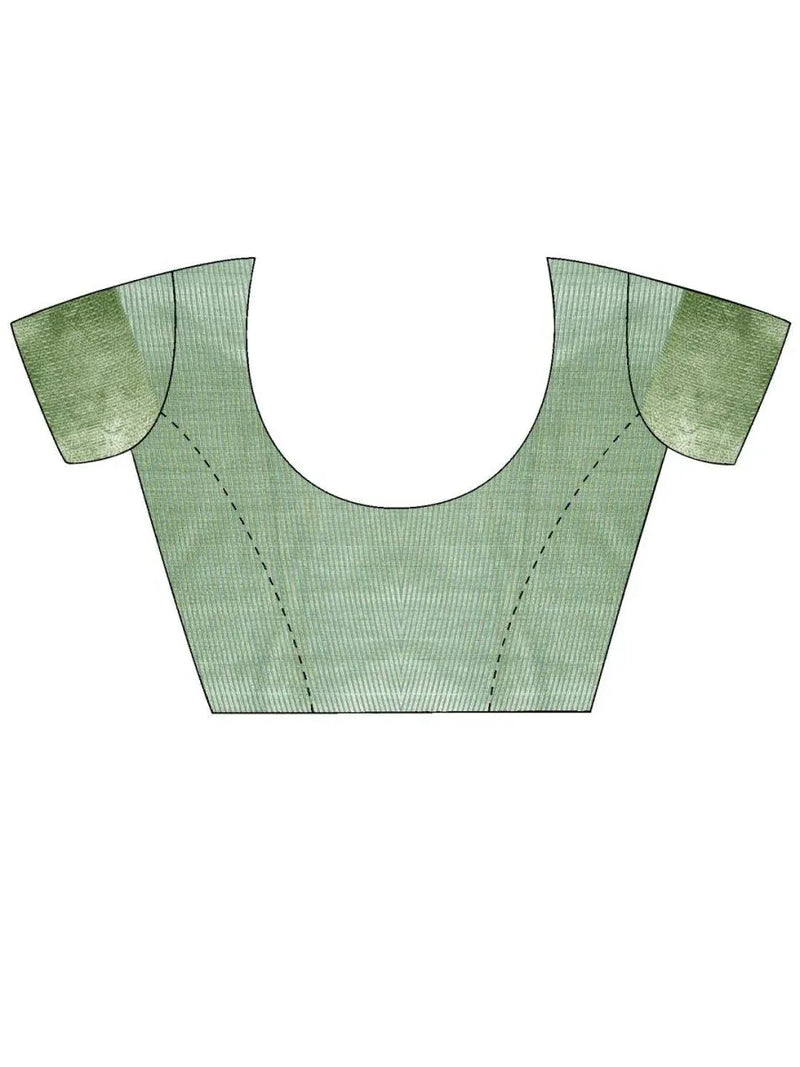 Blue Silk Festive Wear Saree With Blouse Piece - EZBER