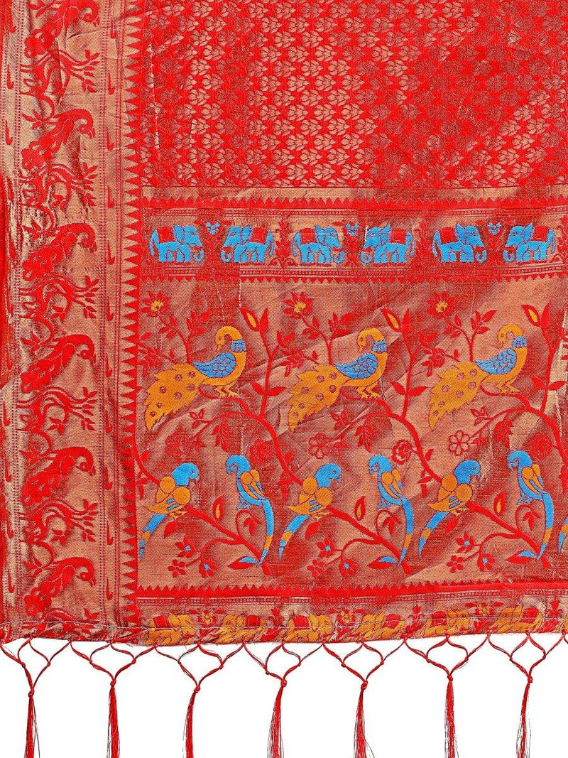 Blue Silk Saree With Blouse Piece - EZBER