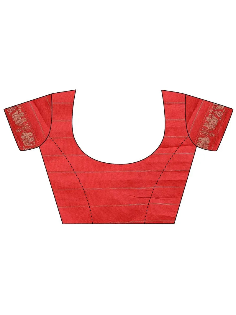 Blue Silk Saree With Blouse Piece - EZBER