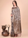 Brown Cotton Saree With Blouse Piece - EZBER
