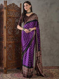 Brown Semi Modal Saree With Blouse Piece - EZBER