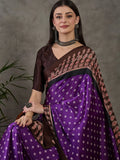 Brown Semi Modal Saree With Blouse Piece - EZBER