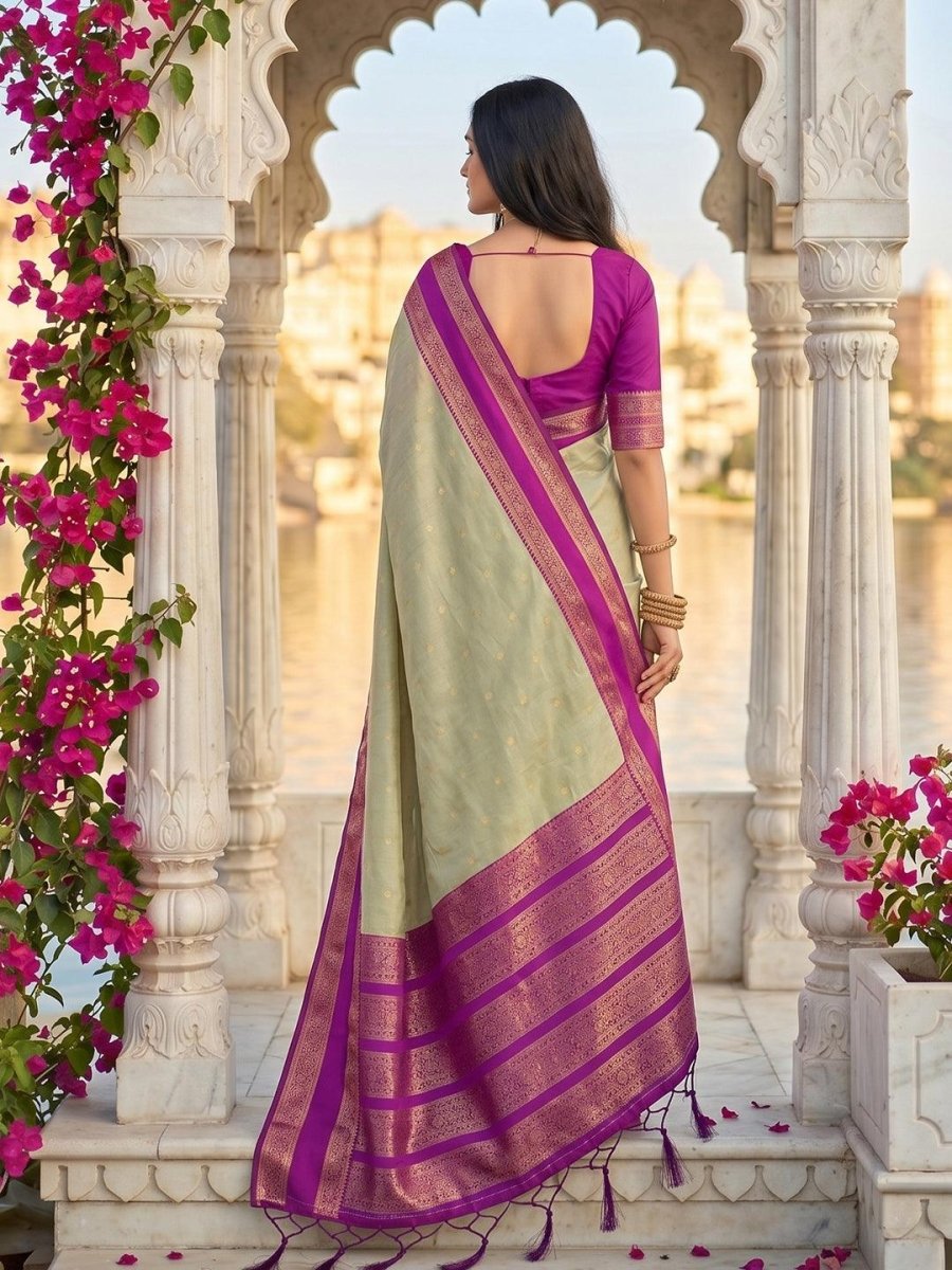 Brown Silk Blend Handloom Saree | EZB SI04 SUKAS1001 - EZBER