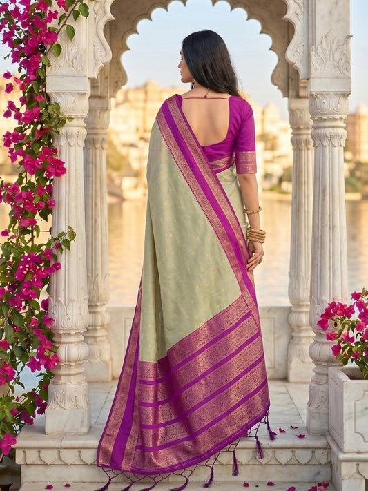 Brown Silk Blend Handloom Saree | EZB SI04 SUKAS1001 - EZBER