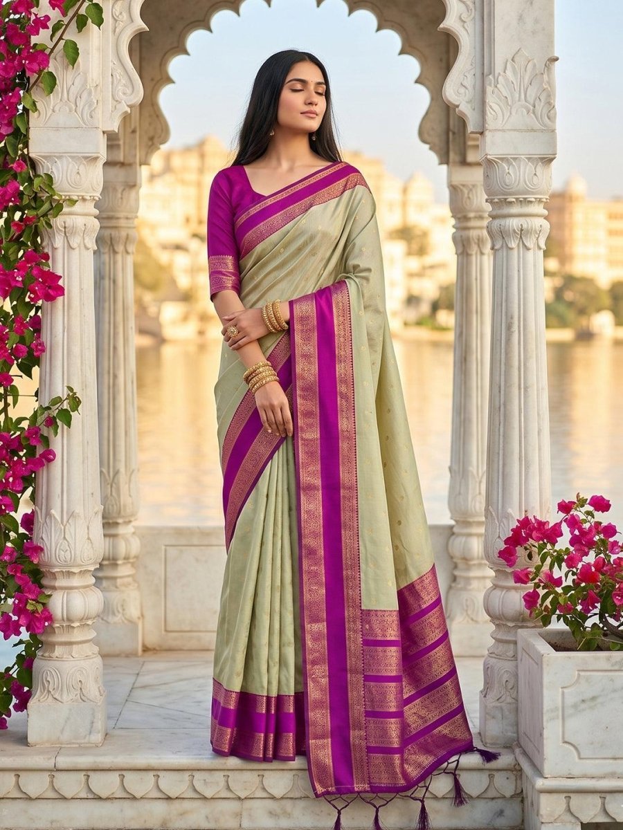 Brown Silk Blend Handloom Saree | EZB SI04 SUKAS1001 - EZBER