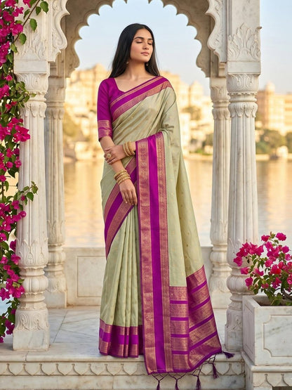 Brown Silk Blend Handloom Saree | EZB SI04 SUKAS1001 - EZBER