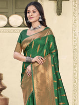 Green Silk Brocade Saree | EZB SI04 BUPLK1003