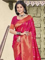 Pink Silk Brocade Saree | EZB SI04 BUPLK1005