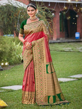 Pink Banarasi Silk Brocade Saree | EZB SI04 BWGAU1006