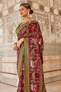 Carmine Maroon Patola Saree - EZBER