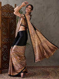 Chikoo Semi Modal Saree With Blouse Piece - EZBER