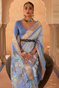 Cornflower Blue Patola Saree - EZBER