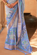 Cornflower Blue Patola Saree - EZBER