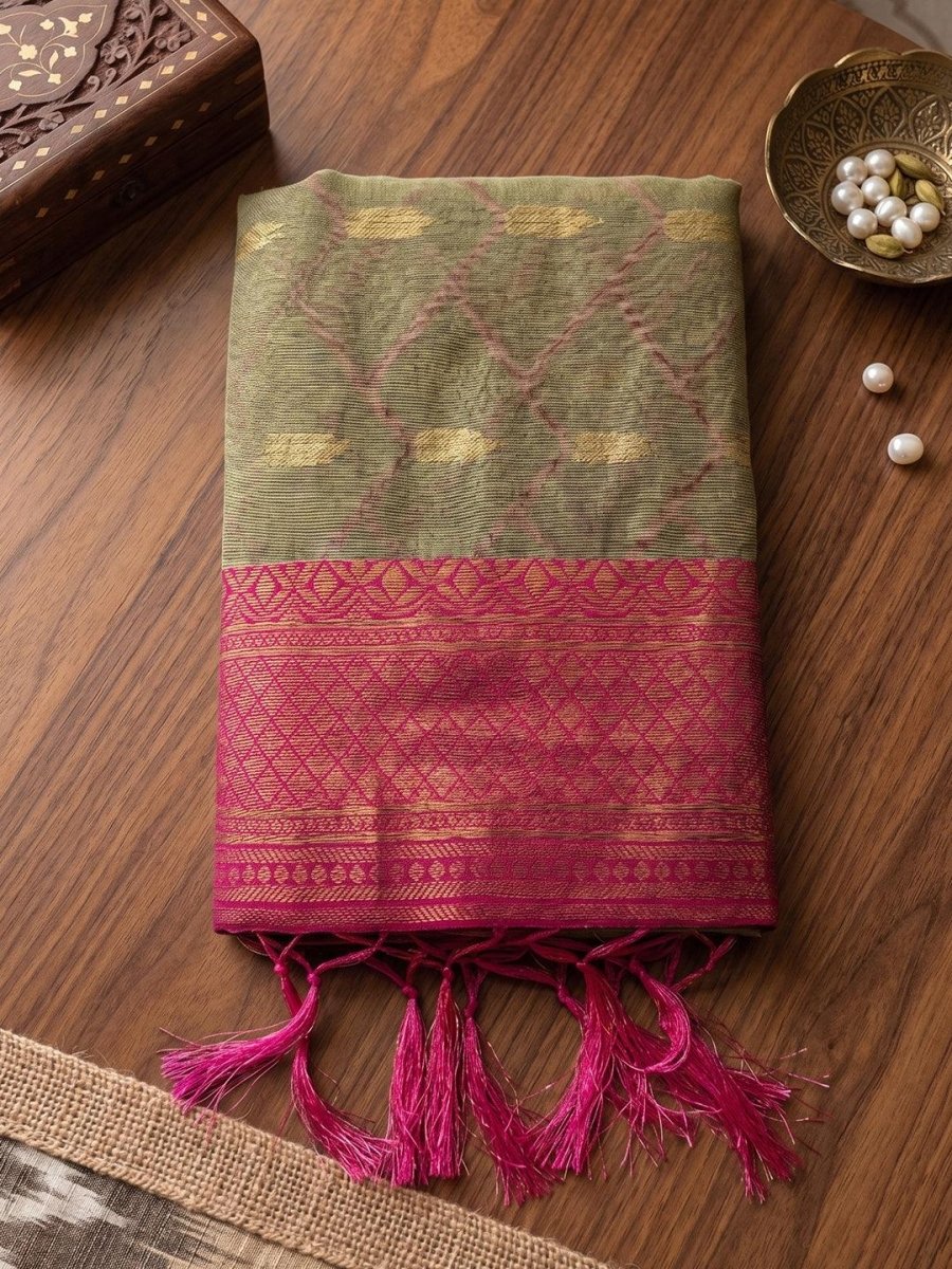 Cotton Brown Pink Handloom Saree | EZB SI04 SUMAD1005 - EZBER