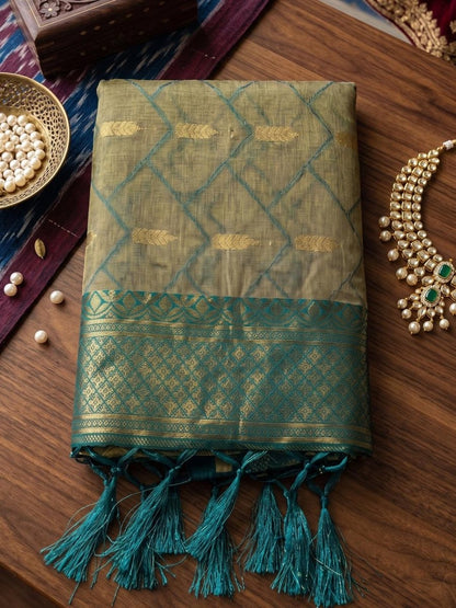 Cotton Brown Rama Handloom Saree | EZB SI04 SUMAD1002 - EZBER