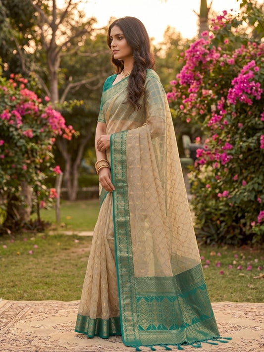 Cotton Brown Rama Handloom Saree | EZB SI04 SUMAD1002 - EZBER