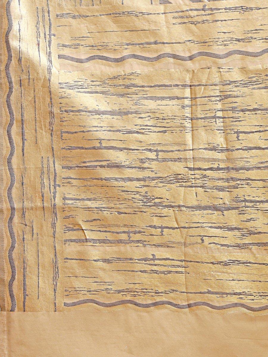 Cream Cotton Saree With Blouse Piece - EZBER