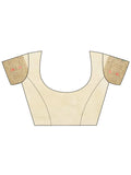 Cream Cotton Saree With Blouse Piece - EZBER