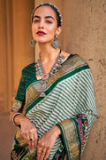 Dark Green Patola Saree - EZBER