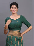Dark Green Silk Brocade Saree | EZB SI04 ASBNR2005 - EZBER