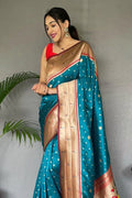 Deep Blue Paithani Saree - EZBER