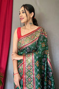 Emerald Green Patola Saree - EZBER