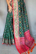 Emerald Green Patola Saree - EZBER