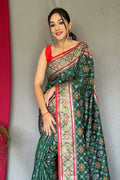 Emerald Green Patola Saree - EZBER