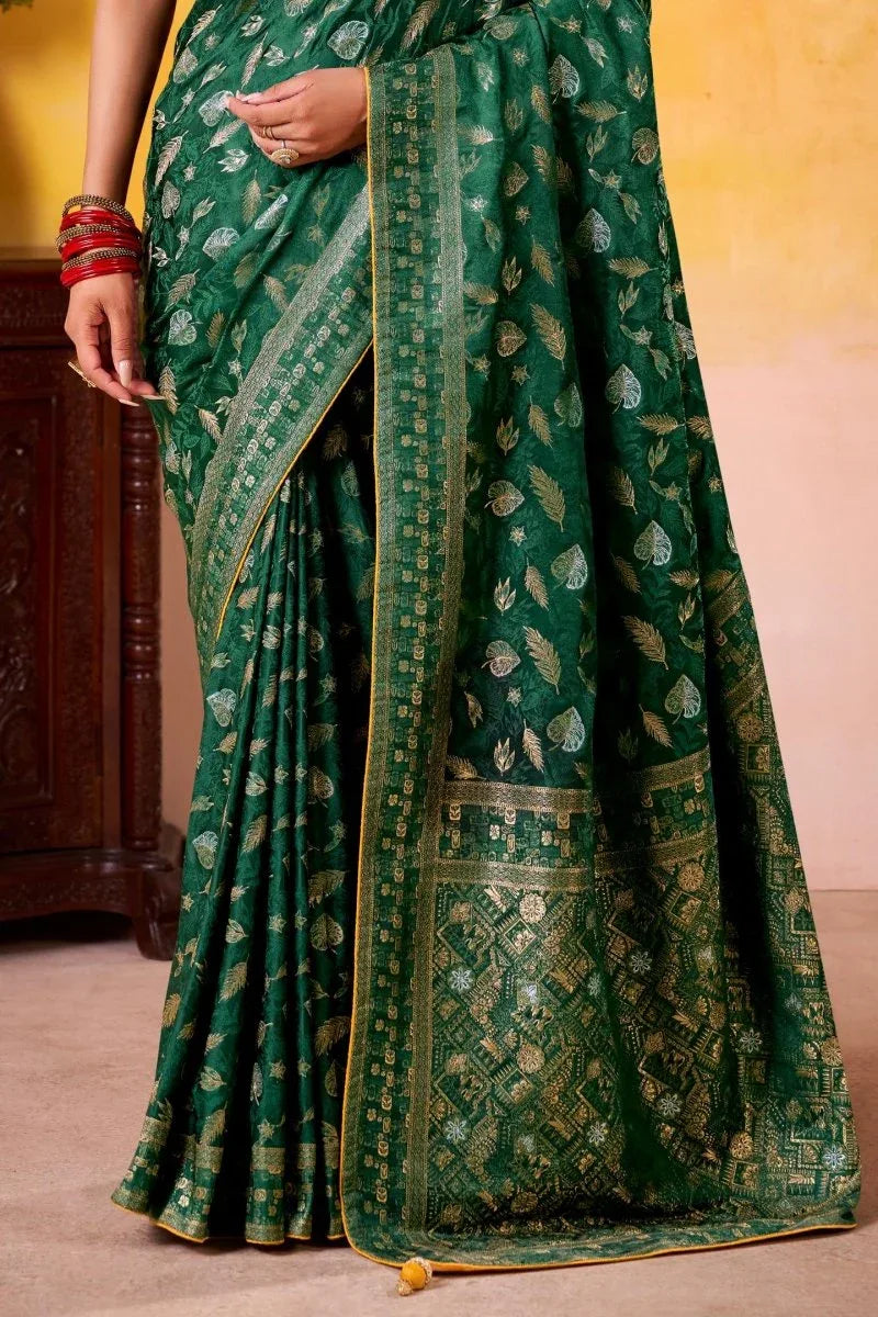 Fancy Dolla Silk Woven Design Work Handloom Silk Saree With Blouse Piece - EZBER