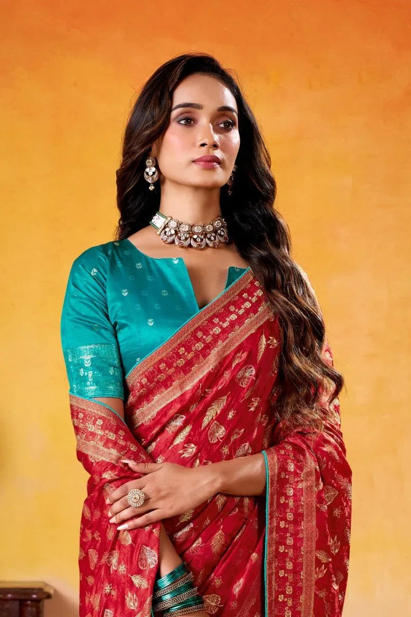 Fancy Dolla Silk Woven Design Work Handloom Silk Saree With Blouse Piece - EZBER