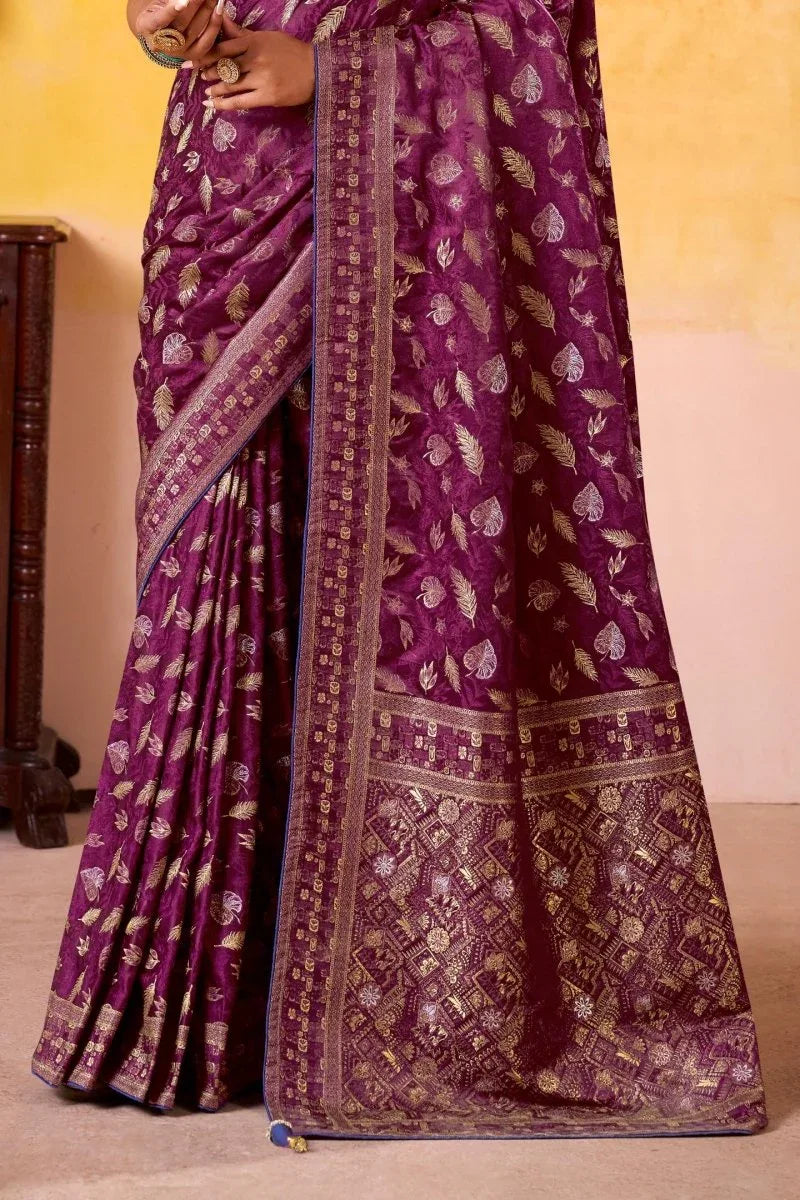 Fancy Dolla Silk Woven Design Work Handloom Silk Saree With Blouse Piece - EZBER