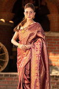 Fandango Purple Kanjivaram Saree - EZBER