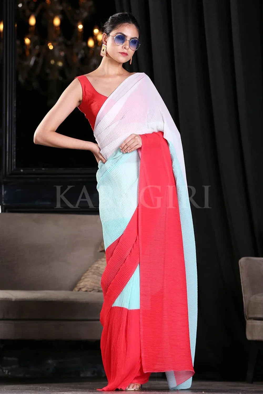 Eliza's Elegant Multi-coloured Georgette Saree - EZBER