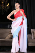 Monica's Classy Look in Multi-colour Georgette Saree - EZBER