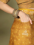 Golden Cotton Saree With Blouse Piece - EZBER