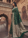 Green Art Silk Brocade Saree | EZB SI04 SUMKD1004