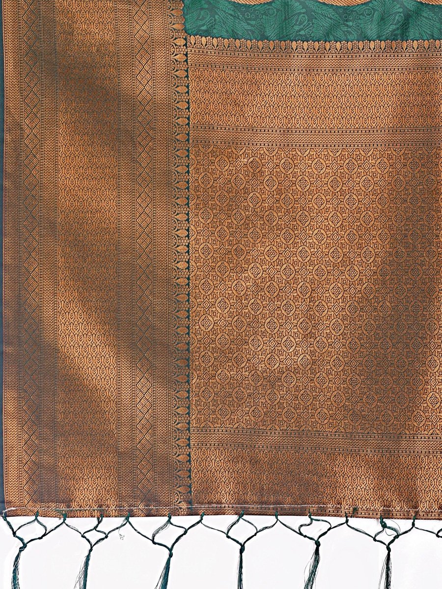 Green Banarasi Silk Brocade Saree | EZB SI04 ASPAL2004 - EZBER