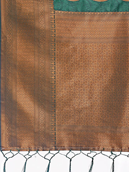 Green Banarasi Silk Brocade Saree | EZB SI04 ASPAL2004 - EZBER