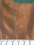 Green Banarasi silk Saree With Blouse Piece - EZBER