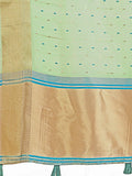 Green Organza Saree With Blouse Piece - EZBER