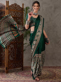 Green Semi Modal Saree With Blouse Piece - EZBER