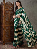 Green Semi Modal Saree With Blouse Piece - EZBER