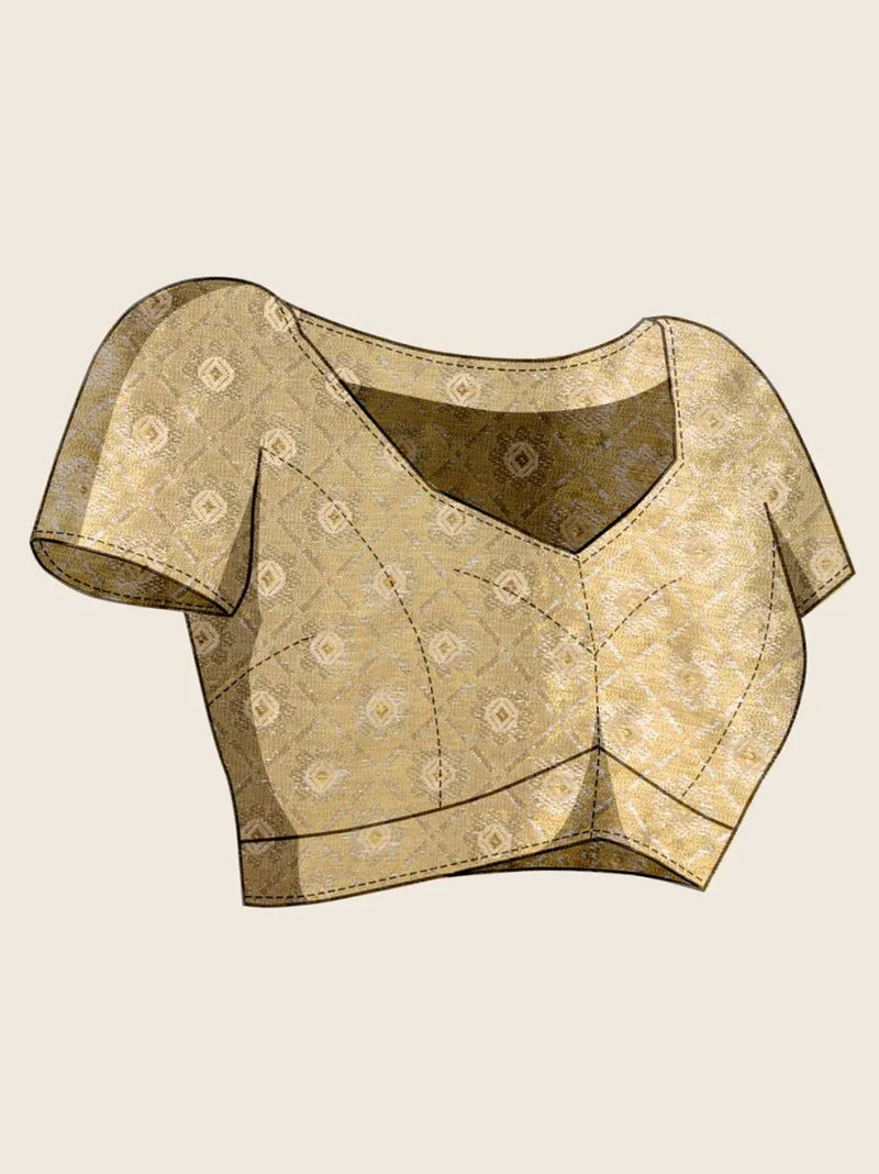 Green Semi Silk Saree With Blouse Piece - EZBER